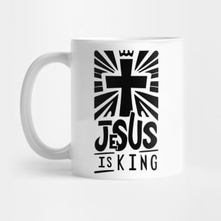 Christian Typography Art - Jesus Is King Mug